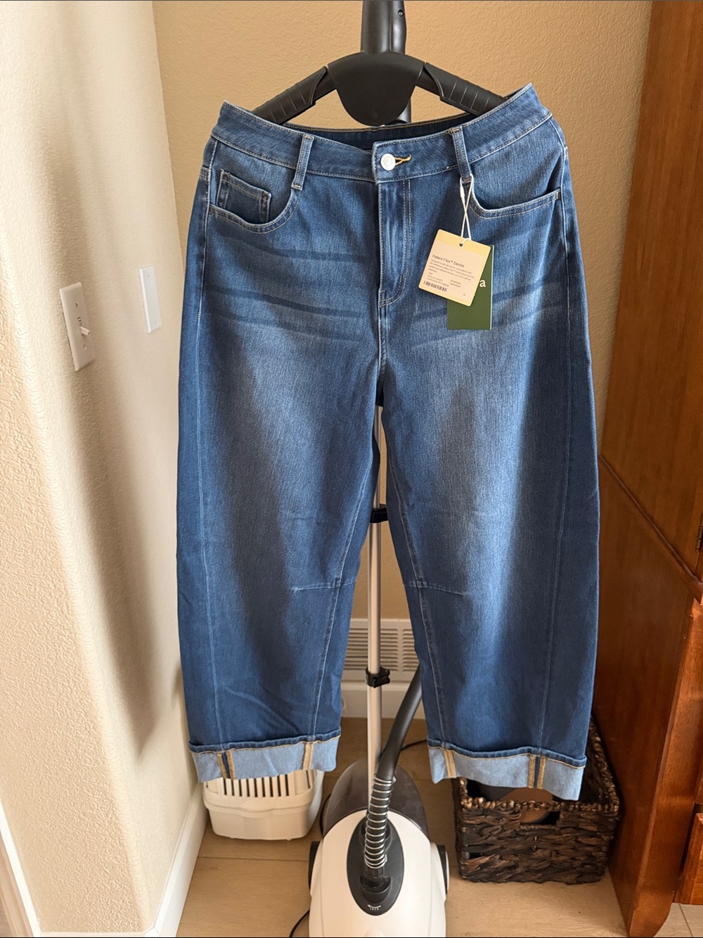 HALARA Women’s Mid-Blue Boyfriend Jeans